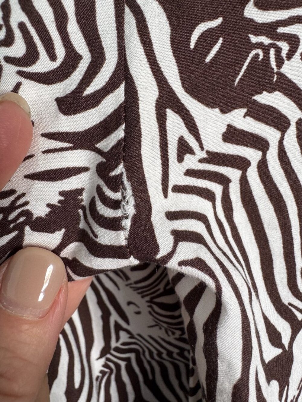 Anthropologie Maeve The Bettina dress in Brown and Ecru Zebra print Size XS - Picture 3 of 4